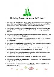Holiday Conversations with Idioms & Definitions