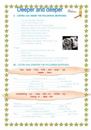 English worksheet: deeper and deeper