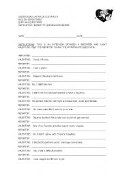 English Worksheet: WH- QUESTIONS IN PAST