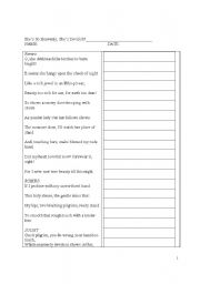 English worksheet: Shes So Heavenly Shes Devilish