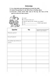 English worksheet: Interview