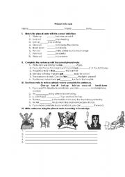 English worksheet: phrasal verbs