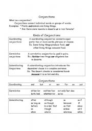 English Worksheet: Conjunctions