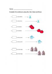 English Worksheet: THIS, THAT, THESE AND THOSE