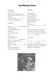 English Worksheet: Last Christmas listening activity