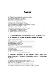 English worksheet: Noun