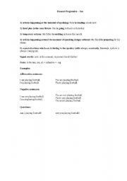 English worksheet: Present Progressive or Present Continuous Tense