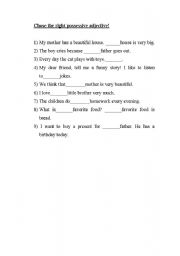 English worksheet: Possessive Adjectives