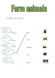 English Worksheet: Farm animals