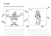 English Worksheet: Compare the clowns