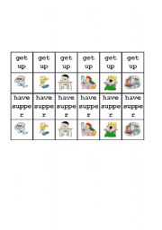 English Worksheet: daily activities domino game 2/2