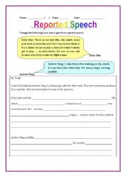 English Worksheet: Reported Speech