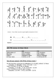 English worksheet: Clock - telling the time - Part 4 (of 4) -  different levels