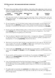 English Worksheet: Accomodation & living conditions - vocabulary exercises (FCE level)