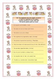 English Worksheet: HAVE SOMEONE DO STH - causative