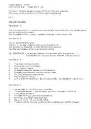 English Worksheet: CREATIVE  DRAMA