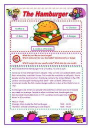 English Worksheet: The Hamburger