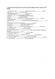 English Worksheet: 3 Grammar tenses