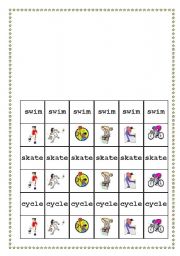 English Worksheet: Sports domino card game 2/2