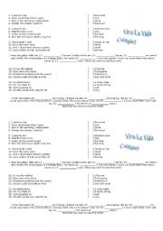 English Worksheet: Viva la Vida - Lyrics  by Coldplay