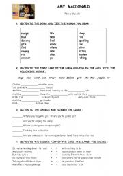 English Worksheet: This is the life  (Amy MacDonald)