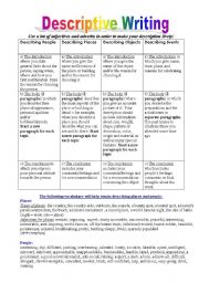 English Worksheet: Descriptive Writing