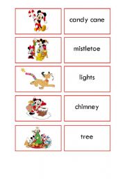 English Worksheet: Christmas Dominoes (2 Pages)