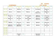 English worksheet: school timetable
