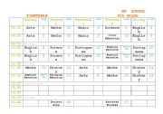 English Worksheet: school timetable