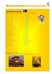 English Worksheet: Christmas in Australia Part 1