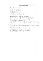 English worksheet: Inversion