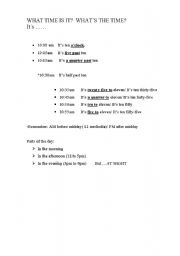 English Worksheet: WHAT TIME IS IT?