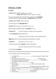 English worksheet: PHRASAL VERBS WITH MAKE