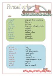 English Worksheet: Match the phrasal verbs