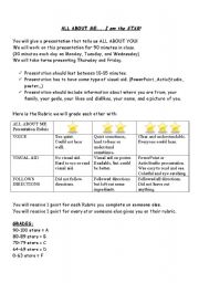 English Worksheet: All About Me PowerPoint presentation