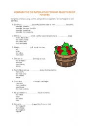 English Worksheet: Comparative or superlative forms of adjectives and adverbs