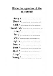 English Worksheet: Adjectves