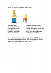 English worksheet: Homers conditions