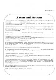 English worksheet: story with a moral