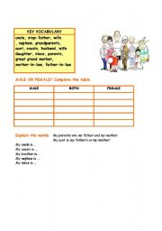 English worksheet: family