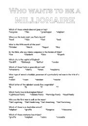 Who wants to be a millionaire