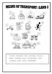 English Worksheet: MEANS OF TRANSPORT : LAND 2