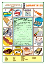 English Worksheet: Quantities