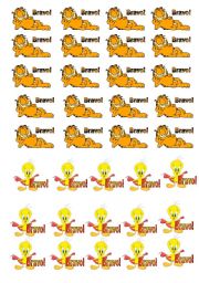 garfield and tweety stickers