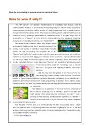 English Worksheet:   Test - BIG BROTHER (3 pages)