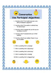 English Worksheet: Conversation with Participial Adjectives