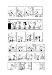 English Worksheet: PEANUTS & GARFIELD BLANK COMIC STRIPS 1/5