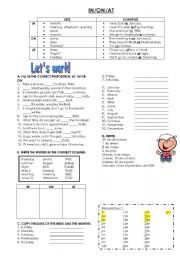 English Worksheet: Time prepositions: in, on, at