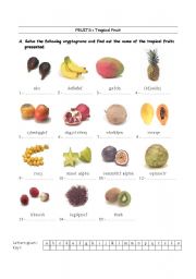 English worksheet: Fruit Cryptogram