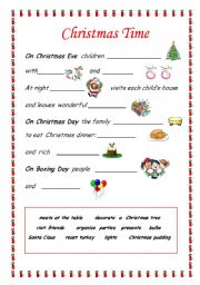 English Worksheet: Christmas Time